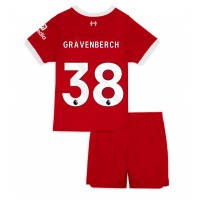 Liverpool Ryan Gravenberch #38 Domáci Detský futbalový dres 2023-24 Krátky Rukáv (+ trenírky)